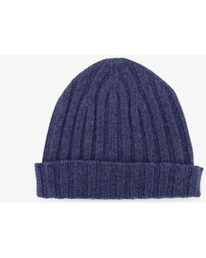 Filippo De Laurentis Cashmere Beanie Hat - Blue