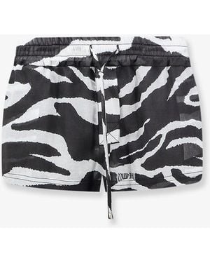 The Attico Cotton Beach Shorts - Black