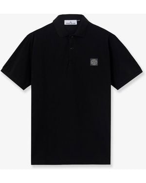 Stone Island Organic Cotton Polo Shirt - Black