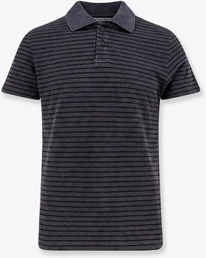 Tonywack Cotton Polo Shirt With Striped Profiles - Black