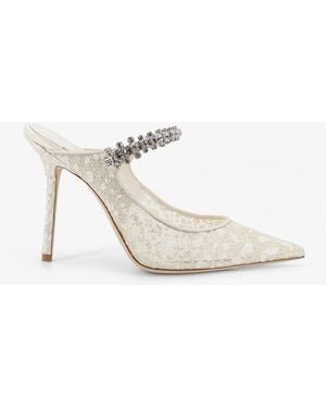 Jimmy Choo Embroidered Tulle Décolleté - White