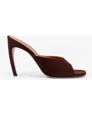 The Attico Betta Satin Sandals - Brown