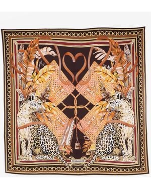 Ferragamo Felindra Silk Foulard - Brown