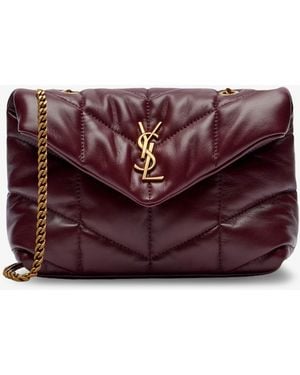 Saint Laurent Loulou Puffer Toy Quilted Leather Crossbody Bag - Purple