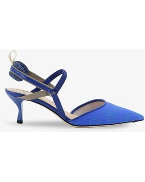 Fendi Colibrì Lite Mesh And Leather Court Shoes - Blue