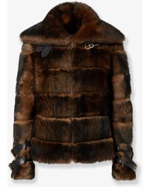 Fendi Backed Sheepskin And Nappa Jacket - Brown