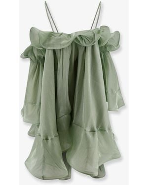 ACTUALEE Dress With Rouches - Green
