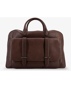 Orciani Jones Leather Travel Bag - Brown