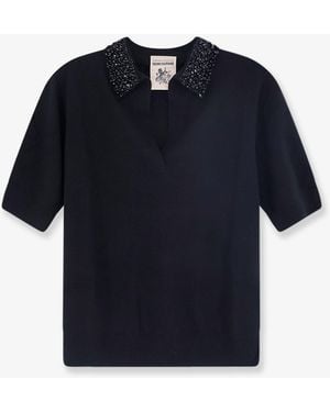 Semicouture Polo Virgin Wool And Cashmere Blend Shirt - Blue