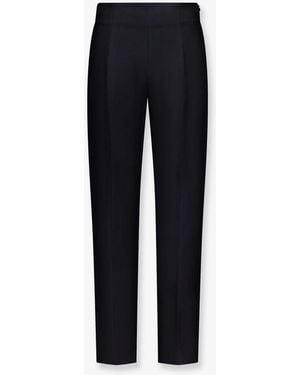 TOTEME Slim Evening Wool And Silk Trousers - Blue