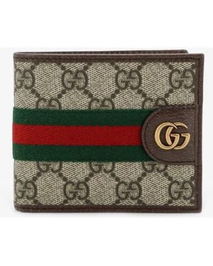 Gucci Coated Canvas Wallet With Gg Motif - White