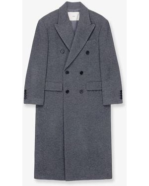 DUNST Wool And Cashmere Blend Double-Breasted Coat - Blue