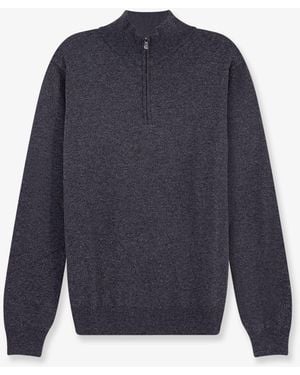 Corneliani Maglia Con Mezza Zip - Blu