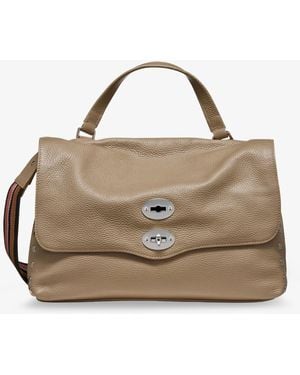 Zanellato Postina M Leather Crossbody Bag With Double Shoulder Strap - Brown