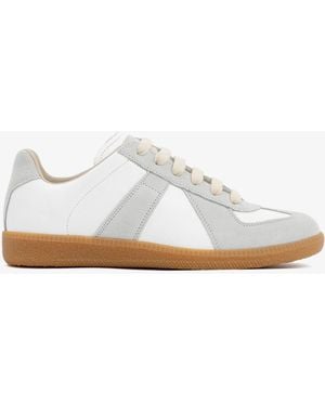 Maison Margiela Replica Low-Top Leather Sneakers With Suede Inserts - White