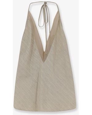 Alysi Viscose And Linen Top - White