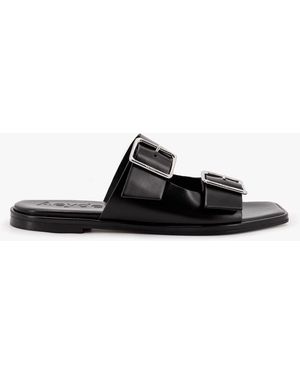 Aeyde Tonya Leather Sandals With Double Strap - Black