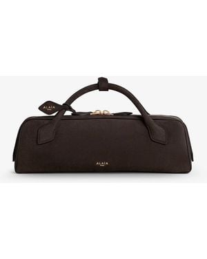 Alaïa Teckel Clutch Suede Handbag - Brown