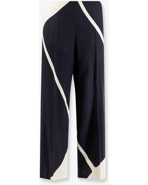 Alberta Ferretti Viscose Trousers With Bicolour Print - Blue