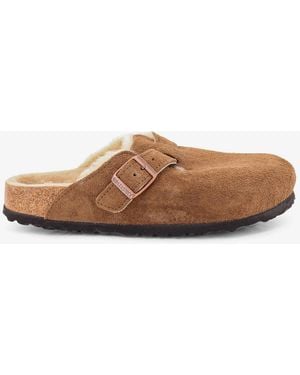 Birkenstock Boston Vl/Shearling Suede Clog - Brown