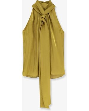 ACTUALEE Satin Top - Yellow