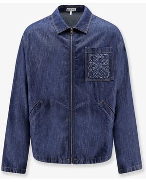 Loewe Denim Jacket With Embroidered Anagram Logo - Blue