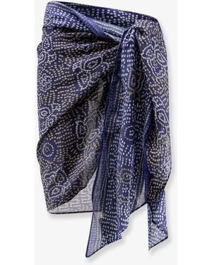 Isabel Marant Lucilia Cotton And Silk Blend Pareo Scarf - Blue