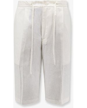 Hevò Torre Lapillo Linen And Viscose Shorts - White