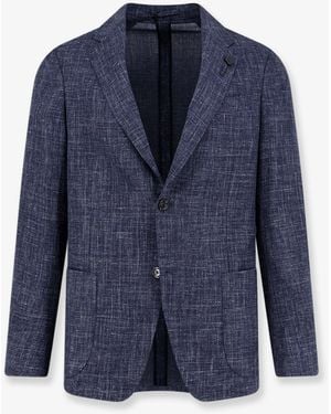 Lardini Roma Wool, Silk And Linen Blazer - Blue