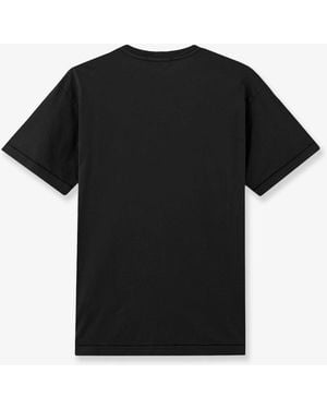 Stone Island Cotton T-Shirt With Front Logo Patch - Black