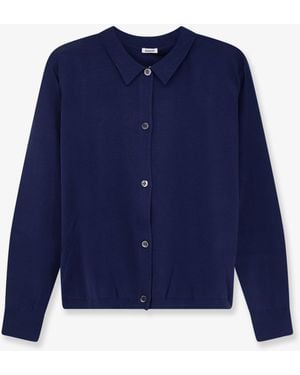 Aspesi Cotton, Silk And Linen Blend Cardigan - Blue