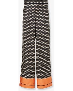 Fendi Printed Silk Pyjamas Trousers - Black