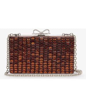 Self-Portrait Pochette Con Cristalli - Brown
