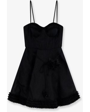 Zimmermann Luna Linen And Silk Blend Mini Dress - Black