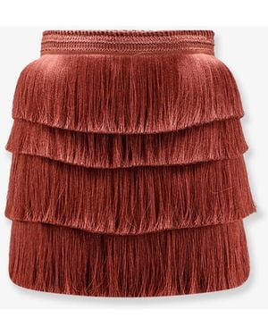 PATBO Mini Skirt With Fringes - Red