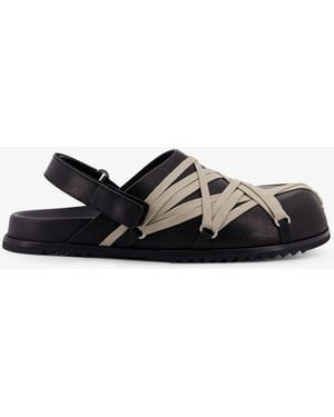 Rick Owens Megalaced Leather Mule - Black