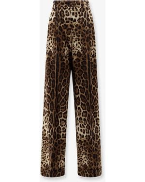 Dolce & Gabbana Stretch Wool Pants With - Brown