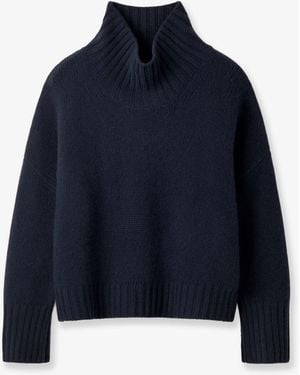 Soft Goat Girlfriend Cashmere Turtleneck - Blue