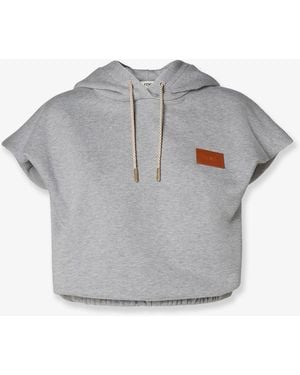 Fendi Essntia Cotton Jersey Sweatshirt - Gray