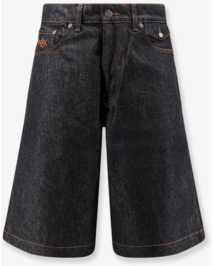 Walk In Paris Baggy Raw Denim Shorts - Blue