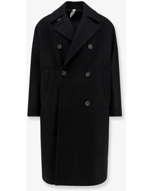 Hevò Tricase Double-Breasted Wool Blend Coat - Black