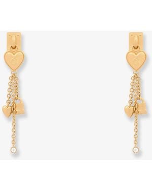 Chloé Mini Paddington Brass Earrings - White