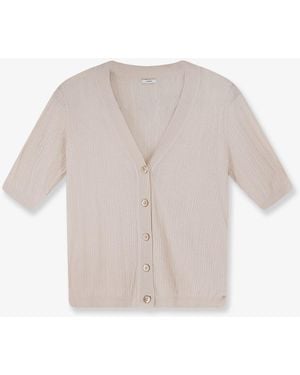 JOSEPH Silk And Cotton Cardigan With Crinkled Effect - White