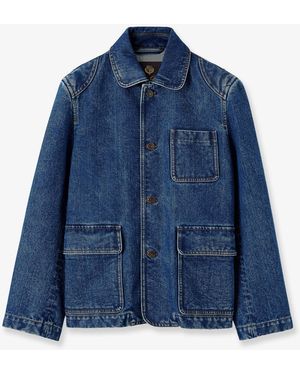 Loro Piana Nichi Silk-Denim Jacket - Blue