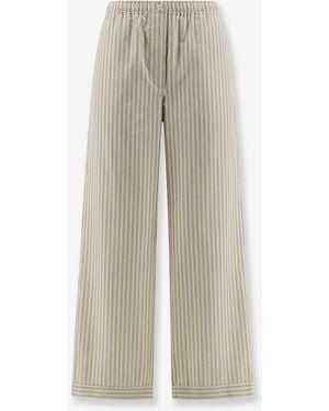 Miu Miu Striped Cotton Pyjama Trousers - Natural