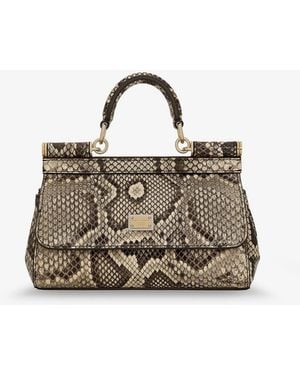 Dolce & Gabbana Handbag Sicily Mini Python - Natural
