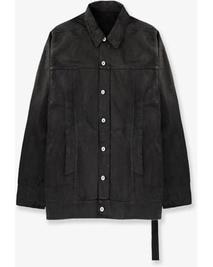 Rick Owens Waxed Denim Jacket - Black