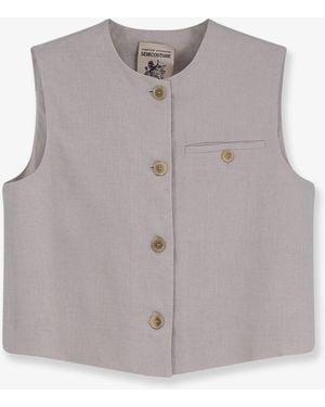 Semicouture Linen Vest - Grey