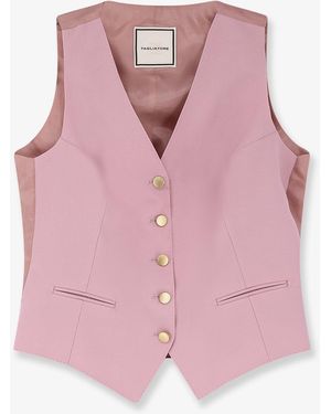 Tagliatore Stretch Virgin Wool Vest - Pink