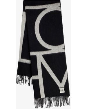 TOTEME Monogram Wool Scarf - Black